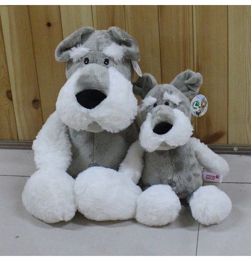 13.8Inch 19.7Inch Schnauzer Dog Plush Toy,  Stuffed Animals Doll For Kids Birthday Gifts For Children For Baby