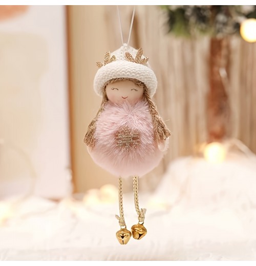 1pc, Holiday Gift,Kids Cute Denim Babydoll Gift, Christmas Teddy Angel Girls Charm