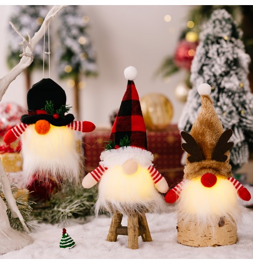 1pc Christmas Glowing Doll Ornament, Merry Christmas Decorations For Home, Xmas Gift