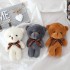 12cm/4.72inch Teddy Bear Plush Toy Siamese Bear Doll Bear Toy Small Gift Factory Wholesale Key Chain Pendant Gifts