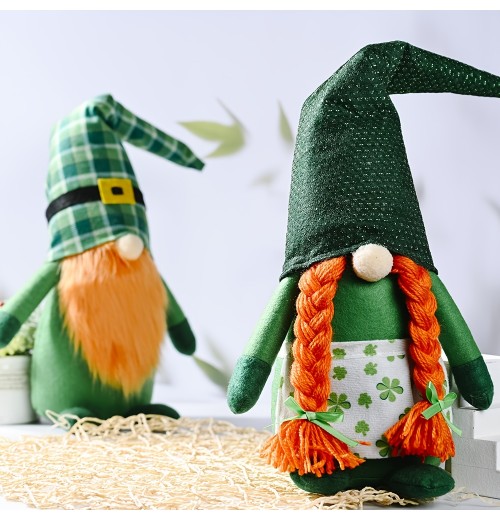 1pc, Holiday Suopplies, St. Patrick's Day Gnome Rudolph Doll